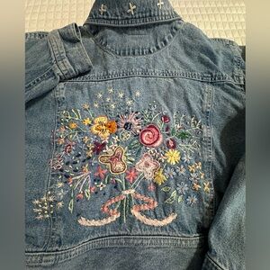 Vintage Girls Gap Embroidered Denim Jacket